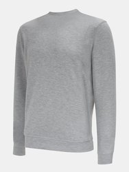 Mens Pro Stacked Logo Fleece Pullover - Grey Marl/Black