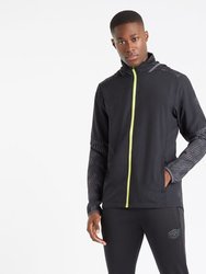 Mens Pro Stripe Detail Training Waterproof Jacket - Black/Periscope/Limeade Yellow