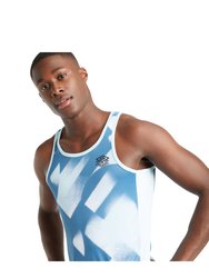 Mens Pro Training Tank Top - Blue Glow/Brilliant White