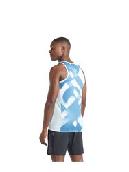 Mens Pro Training Tank Top - Blue Glow/Brilliant White