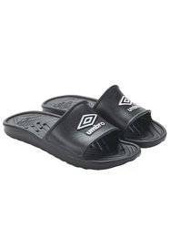 Mens Shower Sliders - Black/White - Black/White