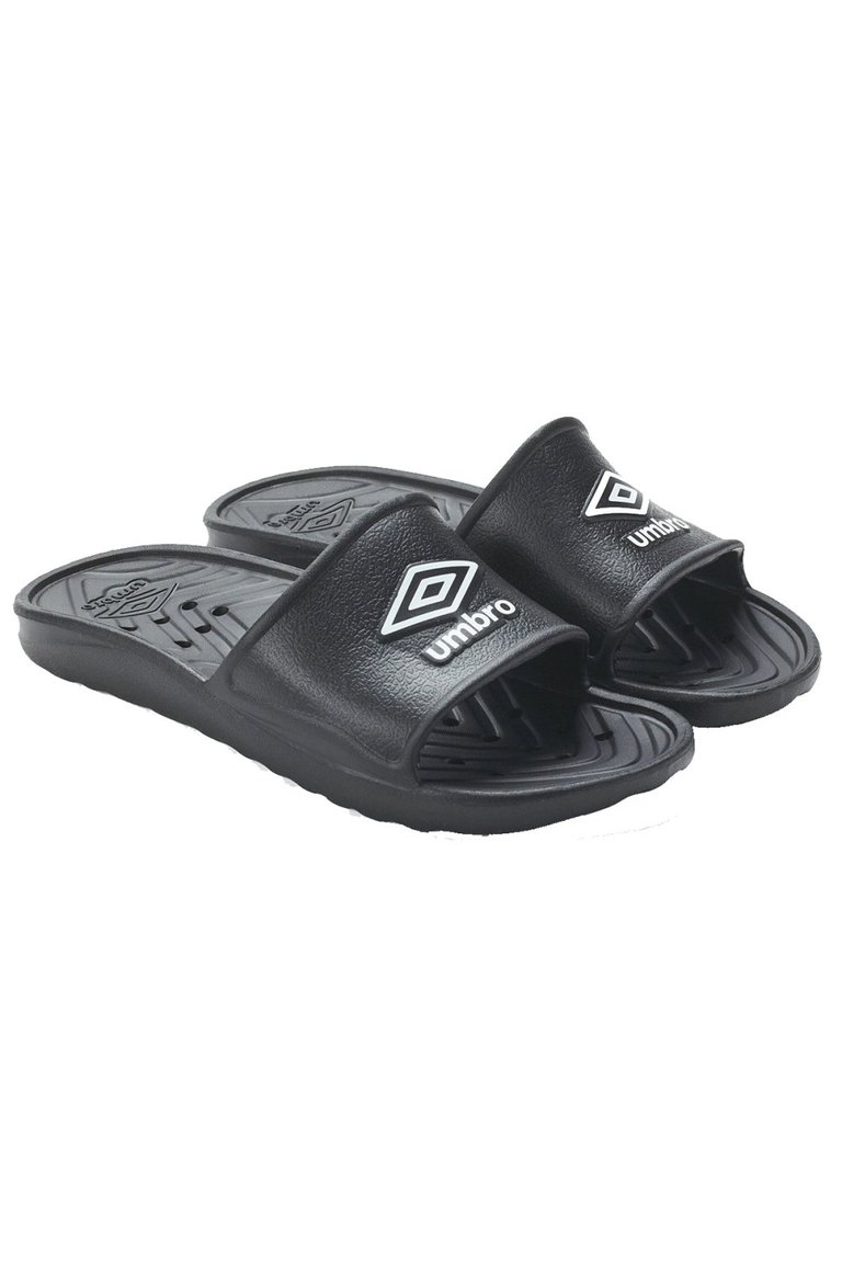 Mens Shower Sliders - Black/White - Black/White