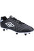 Mens Soft Leather Soccer Cleats - Black/White