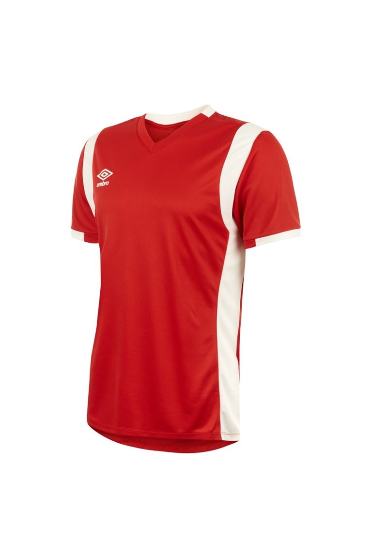 Mens Spartan Short-Sleeved Jersey - Vermillion/White - Vermillion/White