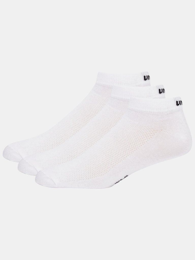 Mens Trainer Socks - Pack Of 3 - White/Black