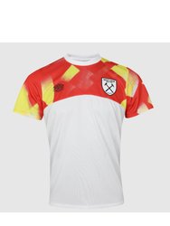 West Ham United FC Mens 22/23 Warm Up Jersey Top - Brilliant White/Hot Coral