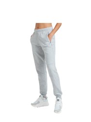 Womens Club Leisure Sweatpants - Grey Marl/White