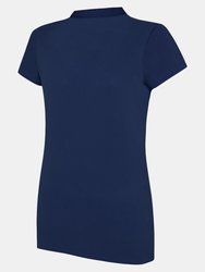 Womens/Ladies Club Essential Polo Shirt - Dark Navy/White