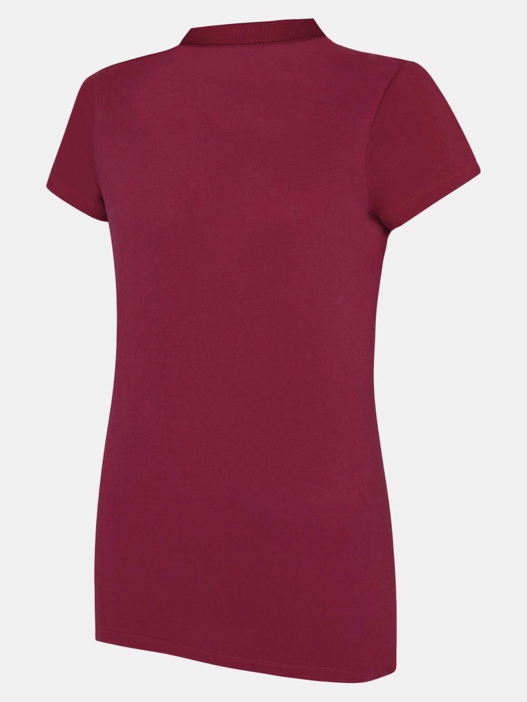 Womens/Ladies Club Essential Polo Shirt - New Claret/White