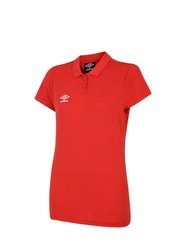 Womens/Ladies Club Essential Polo Shirt - Vermillion/White - Vermillion/White