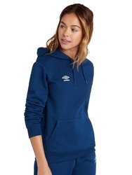 Womens/Ladies Club Leisure Hoodie - Navy/White