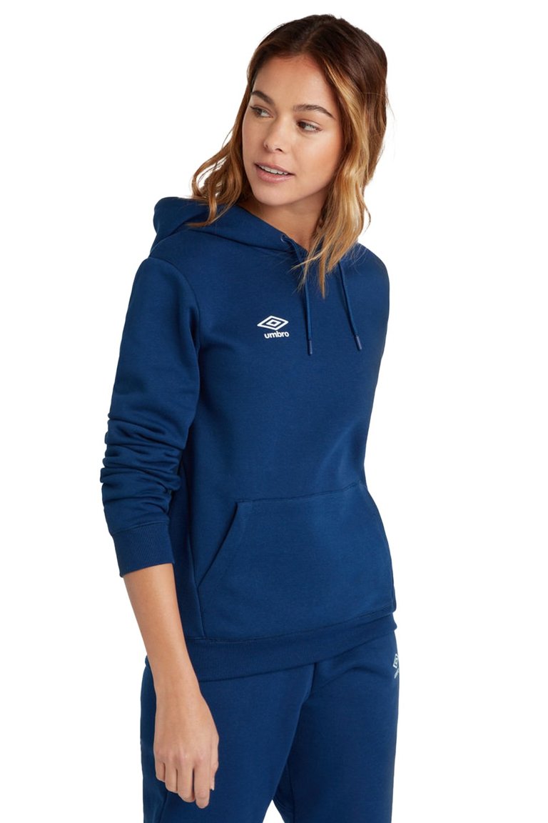 Womens/Ladies Club Leisure Hoodie - Navy/White