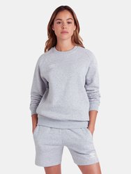 Womens/Ladies Club Leisure Sweatshirt - Grey Marl/White