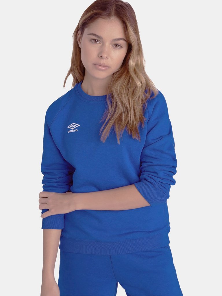 Womens/Ladies Club Leisure Sweatshirt - Royal Blue/White