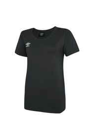 Womens/Ladies Club Leisure T-Shirt - Black/White - Black/White