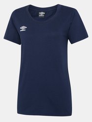 Womens/Ladies Club Leisure T-Shirt - Navy/White - Navy/White