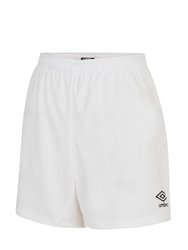 Womens/Ladies Club Logo Shorts - White - White