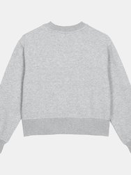 Womens/Ladies Core Boxy Sweatshirt - Grey Marl/White