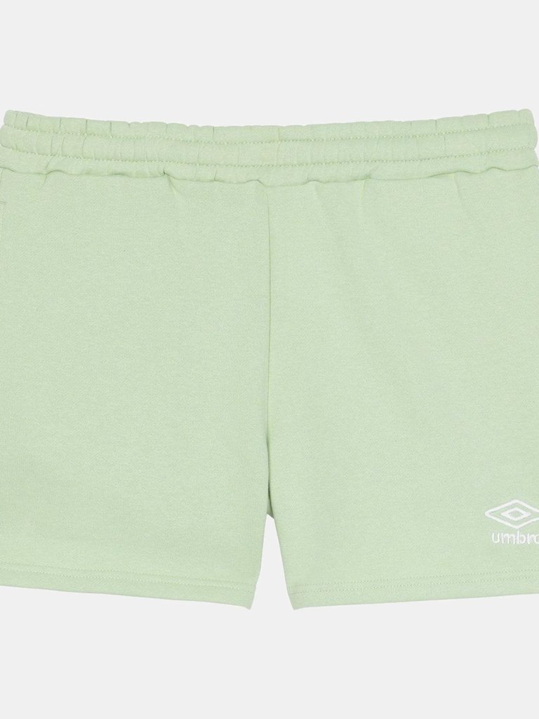 Womens/Ladies Core Sweat Shorts - Subtle Green/White - Subtle Green/White