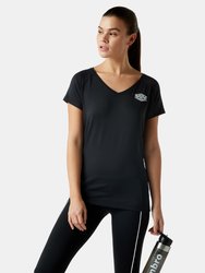 Womens/Ladies PTF Mesh Panel Sports T-Shirt - Black