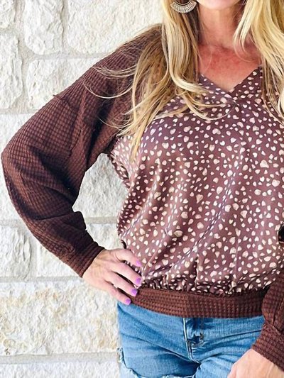 Umgee Animal Print Woven Top In Brown product