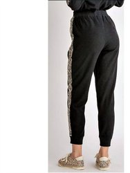 Be Wild Joggers With Leopard Sequin Stripe