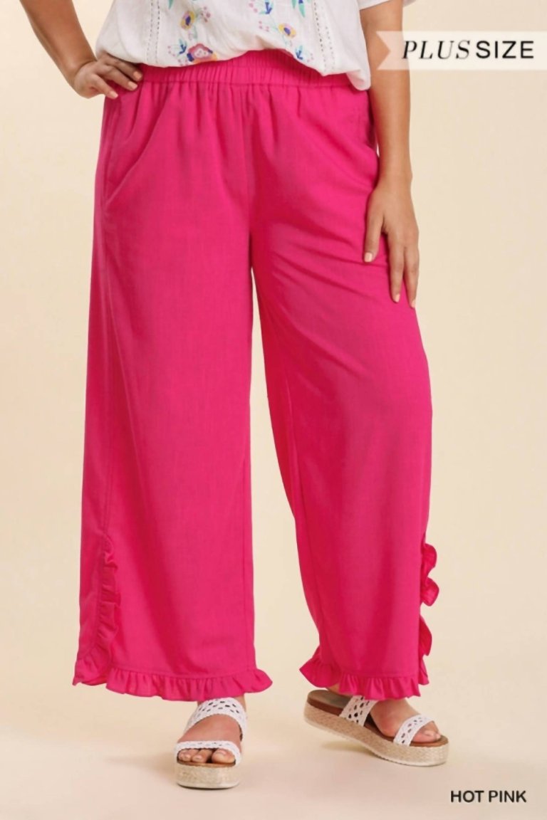 Buckle Up Pants In Hot Pink - Hot Pink