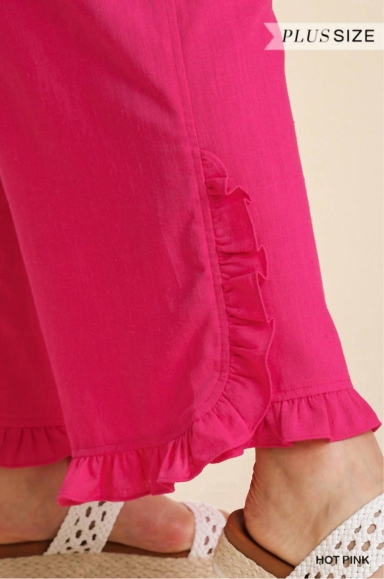 Buckle Up Pants In Hot Pink