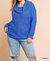 Cowl Neck Plus Nubby Sweater - Cobalt Blue