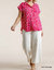 Dalmatian Print Button Front Blouse - Plus - Hot Pink
