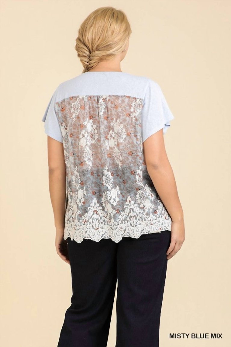 Floral Lace Print Plus Top