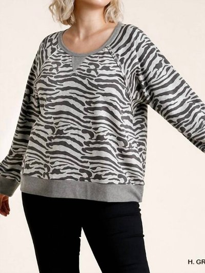 Umgee French Terry Zebra Plus Sweat Shirt product