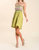 Linen Blend Strapless Tiered Dress With Crochet Overlay