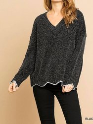 Lurex Sparkle Sweater - Black