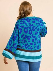Plus Animal Print Tunic Sweater