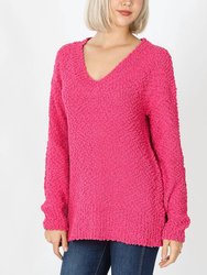 Popcorn Plus Sweater - Hot Pink