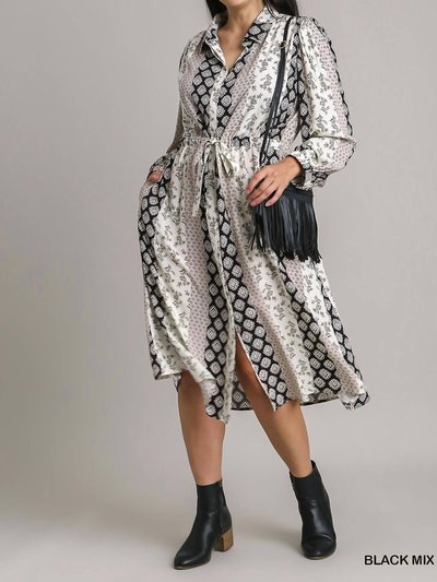 Umgee Print Front Tie Midi Dress/Kimono product