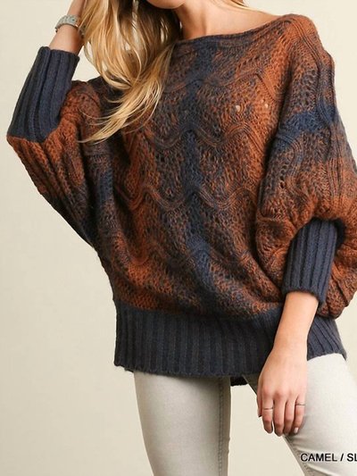 Umgee Puff Sleeve Chunky Knit Sweater product