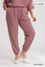 Ribbed Knit Jogger Plus - Dusty Mauve