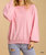 Round Neck Pullover Sweater With Long Sleeve Pearl Details - Rose