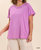 Round Neck Short Sleeve T-Shirt - Lilac
