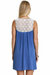 Sleeveless Dress With Lace Detail In Blue