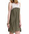 Sleeveless Dress With Lace Detail In Olive Green