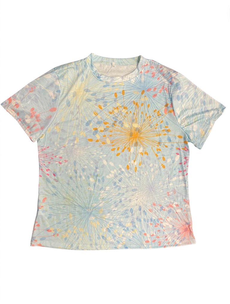 Soft Floral Tee - Blue