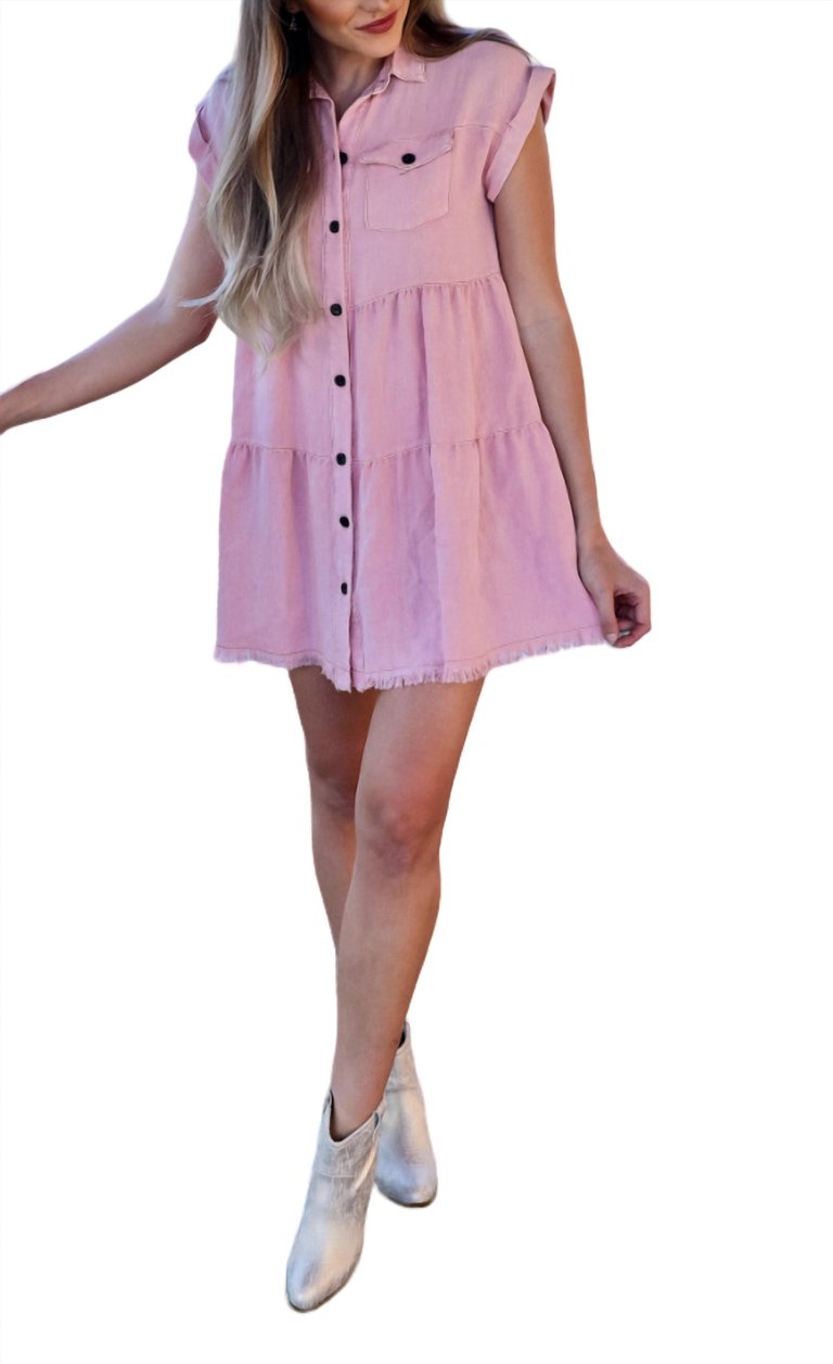Tickle Me Collared Dress - Pink
