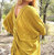 Two Toned Fleece Knit Top In Mustard