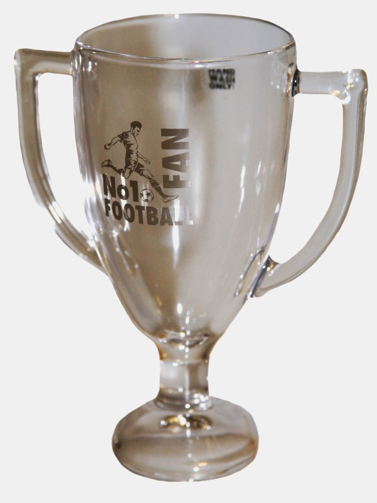 No 1 Football Fan Trophy Pint Glass (Clear)