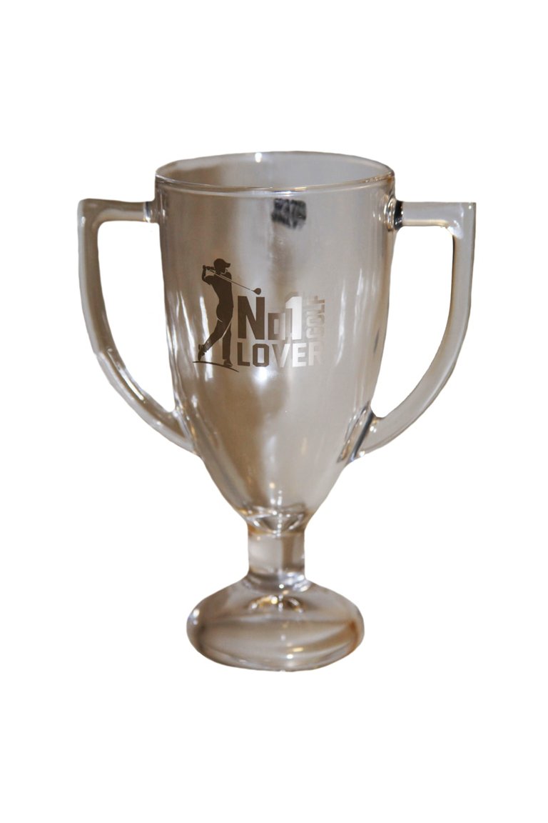 No 1 Golf Lover Trophy Pint Glass (Clear) - Clear