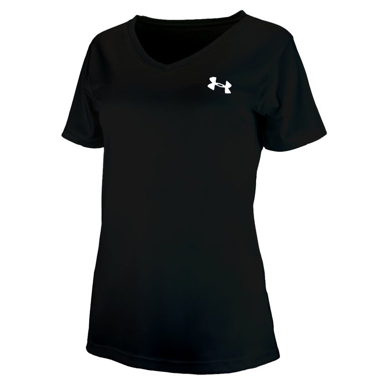 Women's Short Sleeves V-Neck Tee - Black