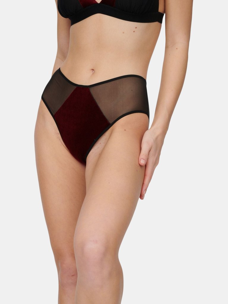 Feel Extraordinary Panties - Black/Burgundy